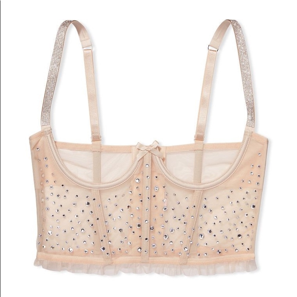 👼Dream Angels Open Cup Shimmer Bra Top
Size 32B (S) in Champagne